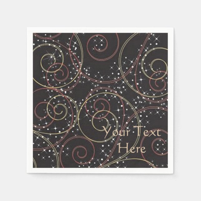 Guardanapo De Papel Estelar Personalizado Curls Castanhos Padrão Napki (Frente)