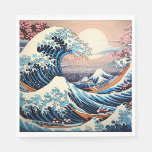 Guardanapo De Papel Estética de sakura rosa inspirada na Wave excelent