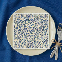 Estilo antigo, software Azul e creme Napkin Floral