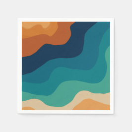 Guardanapo De Papel estilo de abstrato Beach ondas 70