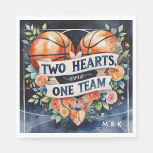 Guardanapo De Papel Estilo de aquarela do casamento de basquetebol