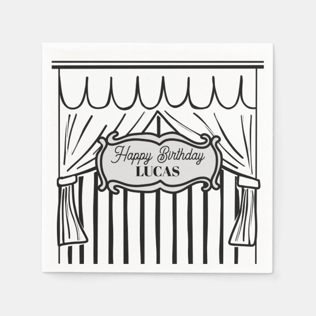 Guardanapo De Papel Estilo de banda desenhada 2D (Frente)