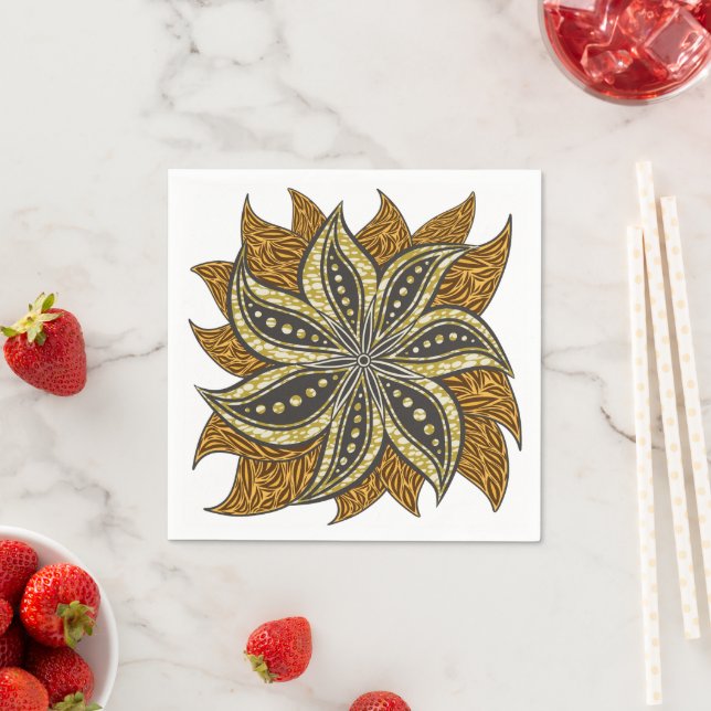 Guardanapo De Papel Estilo de Batik Floral Abstrato africano (Insitu)