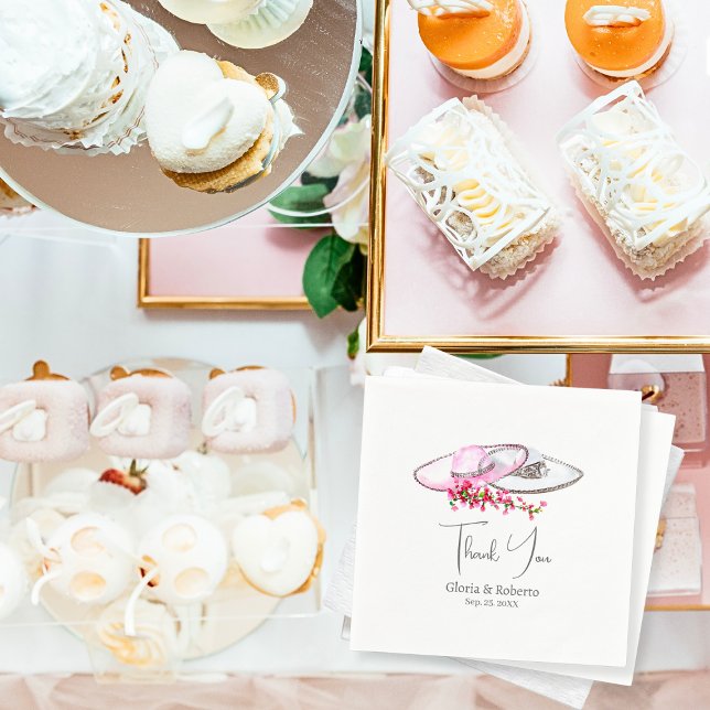 Guardanapo De Papel Estilo de Hacienda Floral do Casamento Elegante Me (Criador carregado)