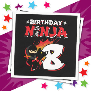 Guardanapo De Papel Estilo de Livro de BD de 8 anos Ninja 8º aniversár