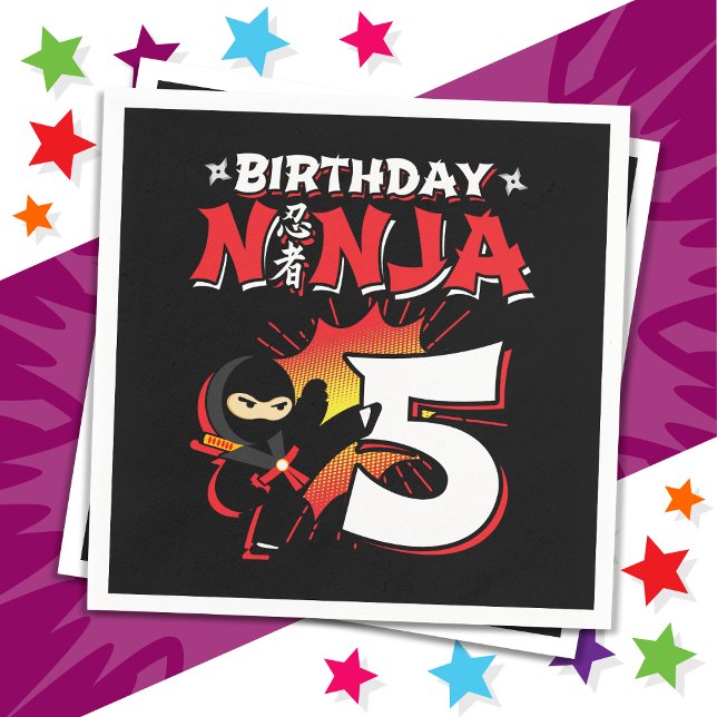 Guardanapo De Papel Estilo de Livro de Quadrinhos de 5 Anos Ninja 5 Bi (Criador carregado)