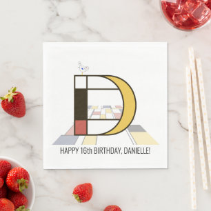 Guardanapo De Papel Estilo de Neoplasticismo impressionante Monograma.