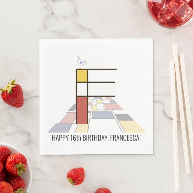 Guardanapo De Papel Estilo de Neoplasticismo impressionante Monograma. (Insitu)