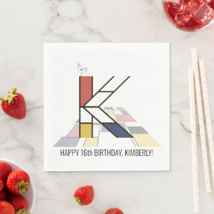 Guardanapo De Papel Estilo de Neoplasticismo impressionante Monograma.