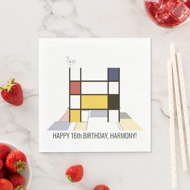 Guardanapo De Papel Estilo de Neoplasticismo impressionante Monograma. (Insitu)