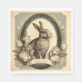 Guardanapo De Papel Estilo de Vintage - Páscoa Bunny