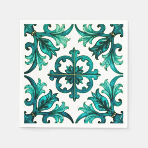 Guardanapo De Papel Estilo italiano,mosaico,verde