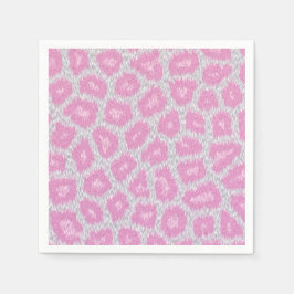 Guardanapo De Papel Estilo Leopardo de Neve - Rosa Prateado