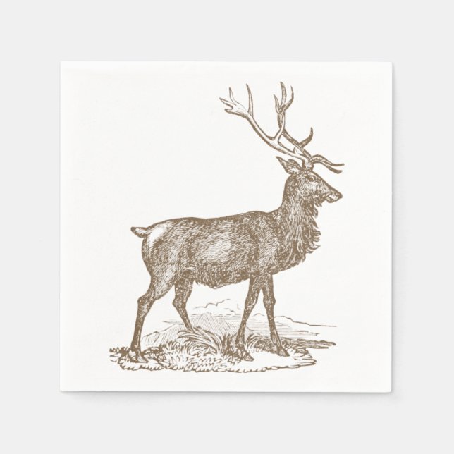 Guardanapo De Papel Estilo Letterpress Do Buck Mule Deer (Frente)