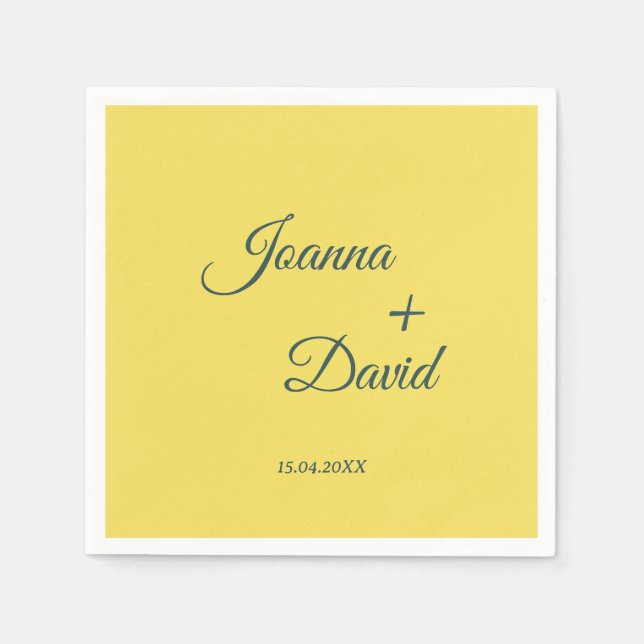 Guardanapo De Papel Estilo minimalista | Calliografia Font Wedding (Frente)