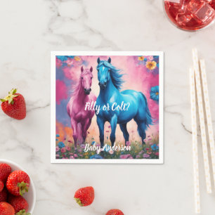 Guardanapo De Papel Estilo Ocidental Cor-de-Rosa Cintilada e Azul Reve