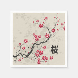 Guardanapo De Papel Estilo Oriental Sakura Cherry Blossom Art
