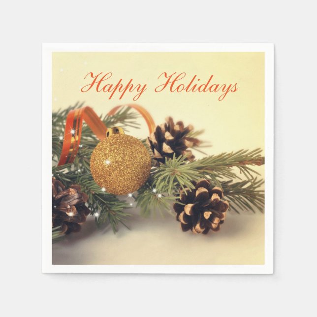 Guardanapo De Papel Estilo Retro decoração Feliz de Férias Papel Nápol (Frente)