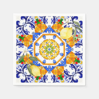 Guardanapo De Papel Estilo siciliano,limões,majolica