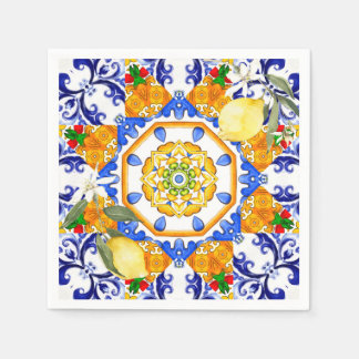 Guardanapo De Papel Estilo siciliano,limões,majolica