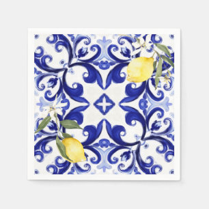 Guardanapo De Papel Estilo siciliano,limões,majolica
