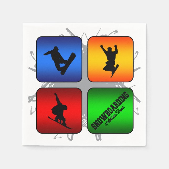 Guardanapo De Papel Estilo Urbano Incrível de Snowboard (Frente)