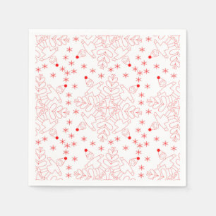 Guardanapo De Papel Estilos vermelhos e flocos de neve