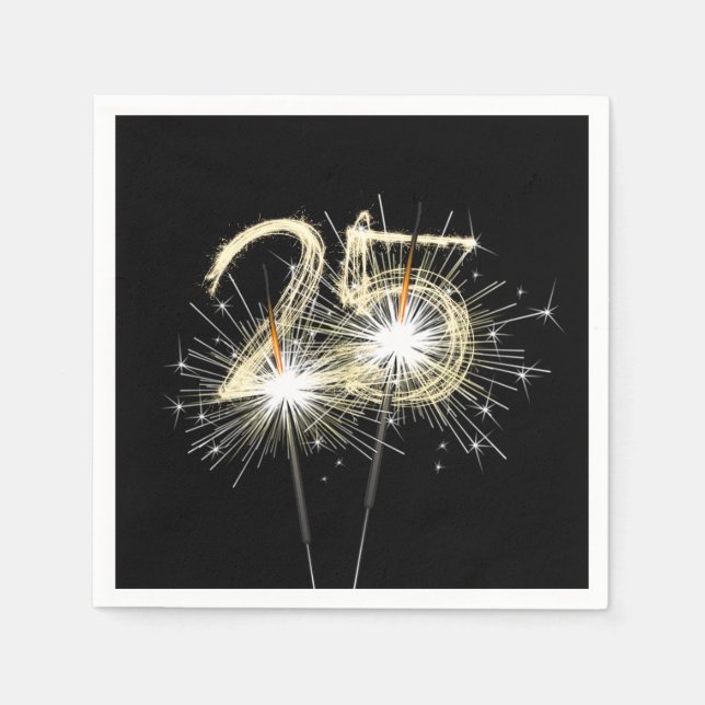 Guardanapo De Papel Estimuladores do Partido do 25 em Preto (Frente)