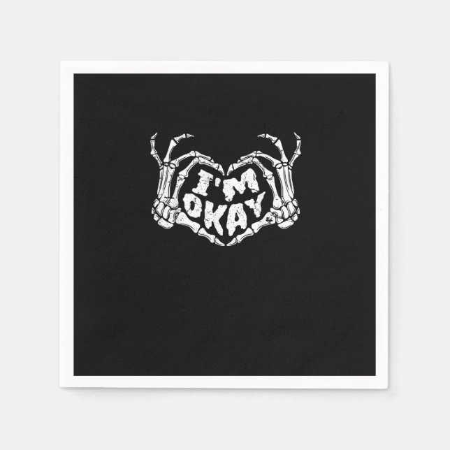 Guardanapo De Papel Estou bem, Dia de as Bruxas engraçado, o esqueleto (Frente)