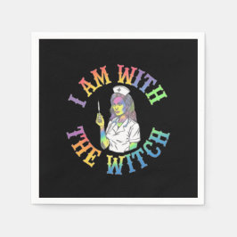 Guardanapo De Papel Estou Com A Bruxa - Halloween Louco E Místico