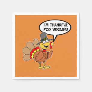Guardanapo De Papel Estou grato pelo Cartoon Napkins, Vegans Turkey