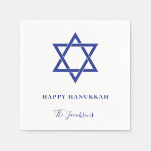 Guardanapo De Papel Estrela Azul Simples Moderna de David Hanukkah