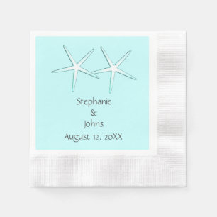 Guardanapo De Papel Estrela-do-mar Casal Fofo Azul Marinho Branco Náut
