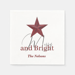 Guardanapo De Papel Estrela rústica Merry & Bright personalizada
