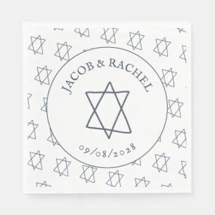 Guardanapo De Papel Estrela Simples do Engajamento de Casamento Judaic