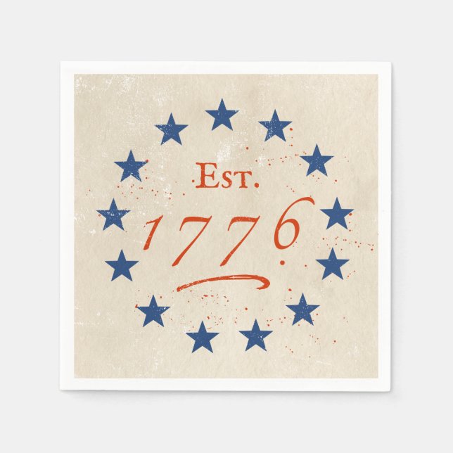 Guardanapo De Papel Estrelas Americanas de 1776 (Frente)