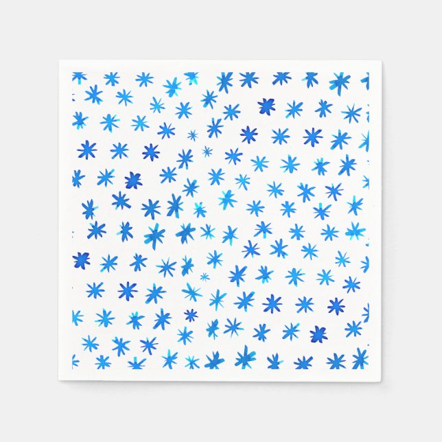Guardanapo De Papel Estrelas aquarelas - azuis (Frente)