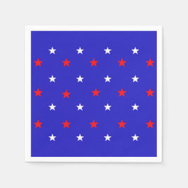 Guardanapo De Papel Estrelas brancas e vermelhas - Padrão do céu estre