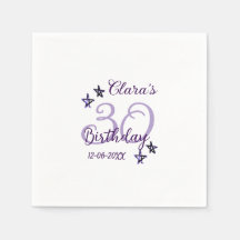 Estrelas brilhantes roxas retro moderno aniversári