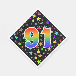 Guardanapo De Papel Estrelas Coloridas + Padrão de Arco-Íris "91" Even
