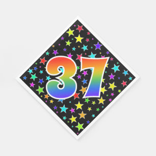 Guardanapo De Papel Estrelas coloridas + Teste padrão "37" do