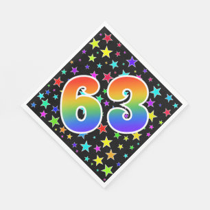Guardanapo De Papel Estrelas coloridas + Teste padrão "63" do