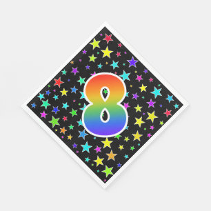 Guardanapo De Papel Estrelas coloridas + Teste padrão "8" do arco-ír