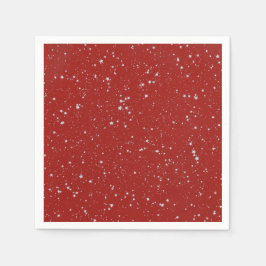 Guardanapo De Papel Estrelas de Brilho - Vermelho Prateado