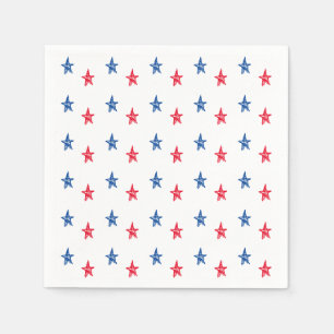 Guardanapo De Papel Estrelas de mão azul-branca, traídas, vermelhas e