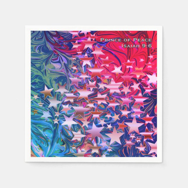 Guardanapo De Papel ESTRELAS DE NATAL | ABSTRATO | Papel festivo PERSO (Frente)