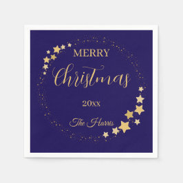 Guardanapo De Papel Estrelas de ouro elegantes modernas do Natal