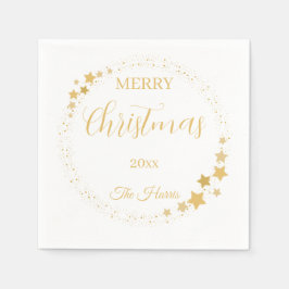 Guardanapo De Papel Estrelas de ouro elegantes modernas do Natal