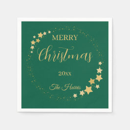 Guardanapo De Papel Estrelas de ouro elegantes modernas do Natal