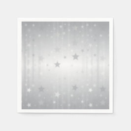 Guardanapo De Papel Estrelas de Prata Brilhantes